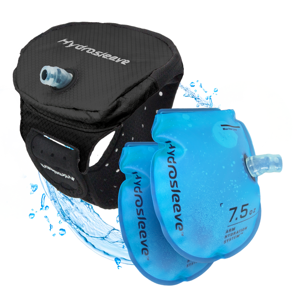 Hydrosleeve® Package  Hands-Free Armband Hydration System Silver Gray