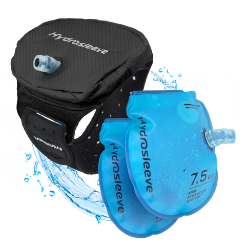 Hydrosleeve® Package  Hands-Free Armband Hydration System Silver Gray